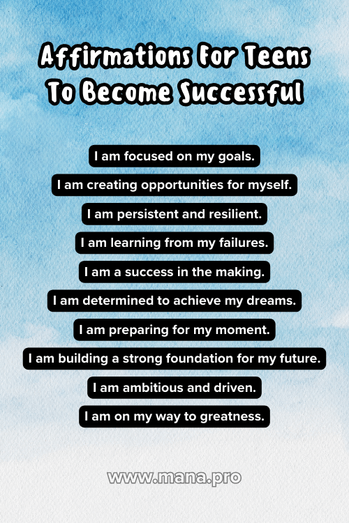 199+ Positive Affirmations For Teens (Empowering) - Mana