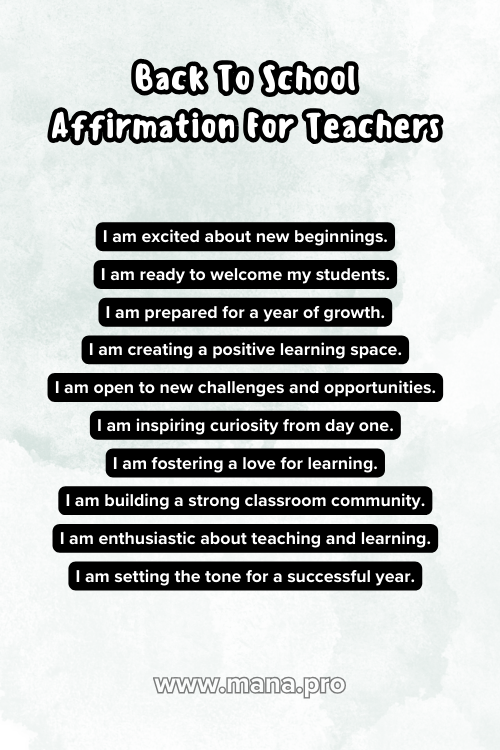 133+ Positive Affirmations for Teachers (With Images) - Mana