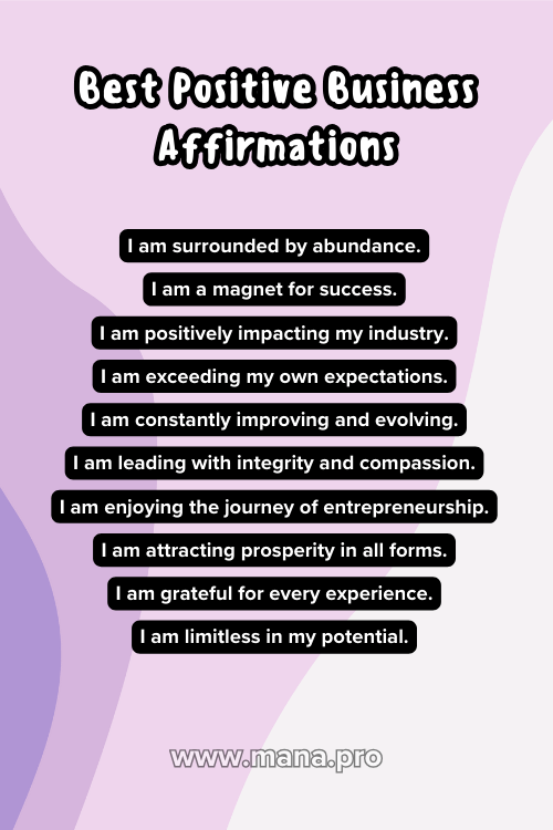 137+ Empowering Affirmations for Business Success - Mana