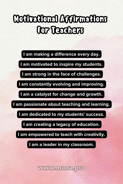 133+ Positive Affirmations for Teachers (With Images) - Mana