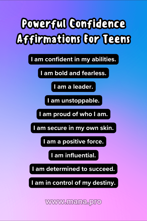 199+ Positive Affirmations For Teens (Empowering) - Mana