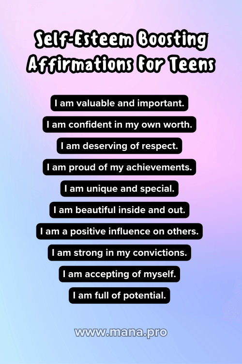 199+ Positive Affirmations For Teens (Empowering) - Mana