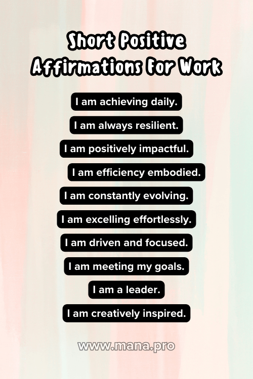 199+ Positive Affirmations For Work (Free HD Images) - Mana