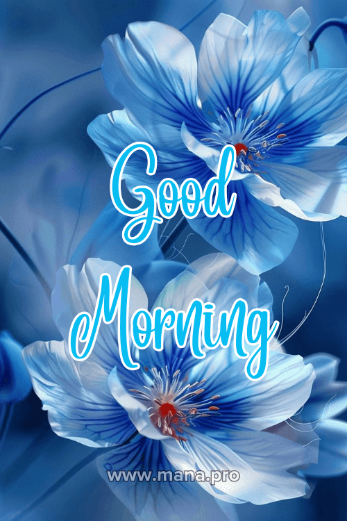 Good Morning Blue Flowers Images
