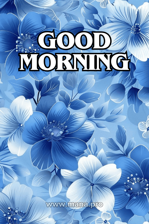 Good Morning Blue Flowers Images