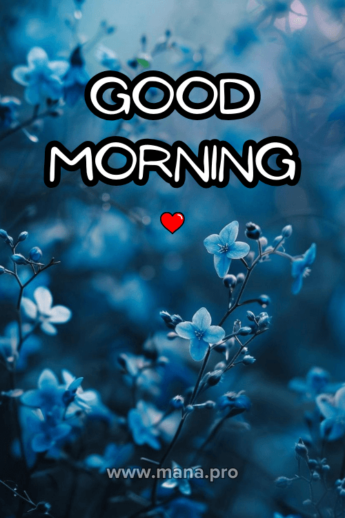 Good Morning Blue Flowers Images