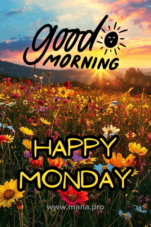Good Morning Happy Monday Flowers Images