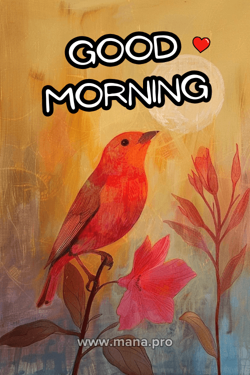 Good Morning Images With Birds And Flowers