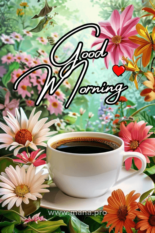 Good Morning Images With Coffee And Flowers