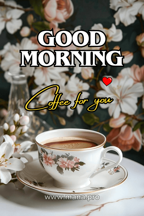 Good Morning Images With Coffee And Flowers