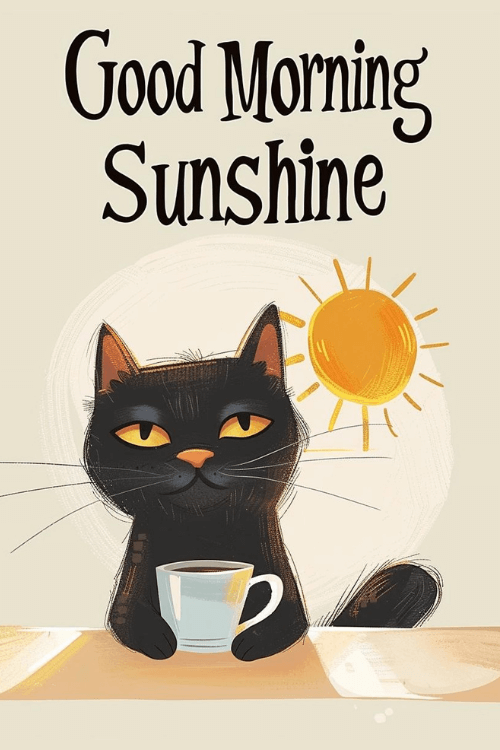 Good Morning Sunshine And Cat Images