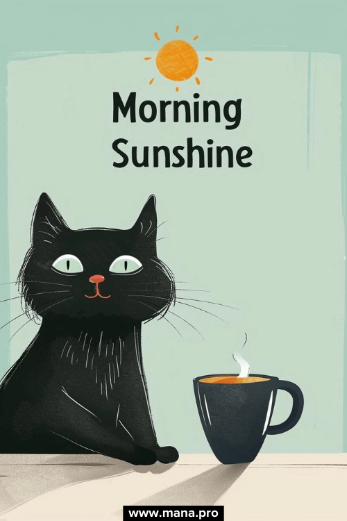 Good Morning Sunshine And Cat Images