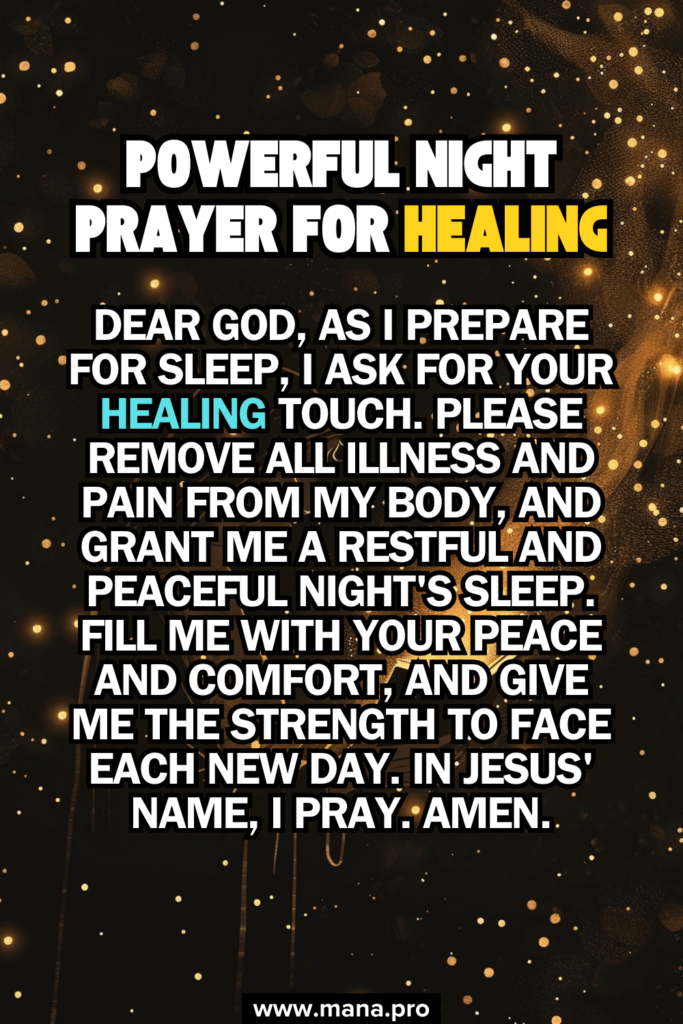 Powerful Night Prayer For Healing