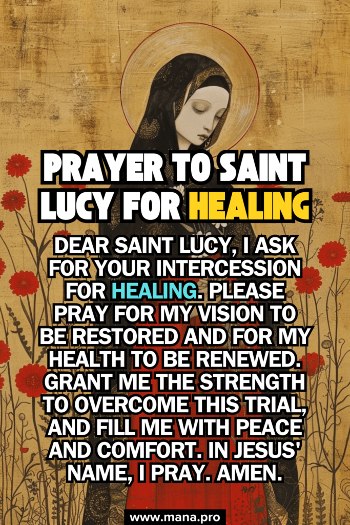 Prayer For Healing Prayer To Saint Lucy