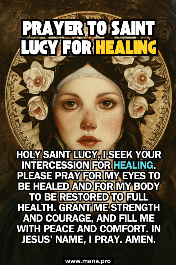 Prayer For Healing Prayer To Saint Lucy