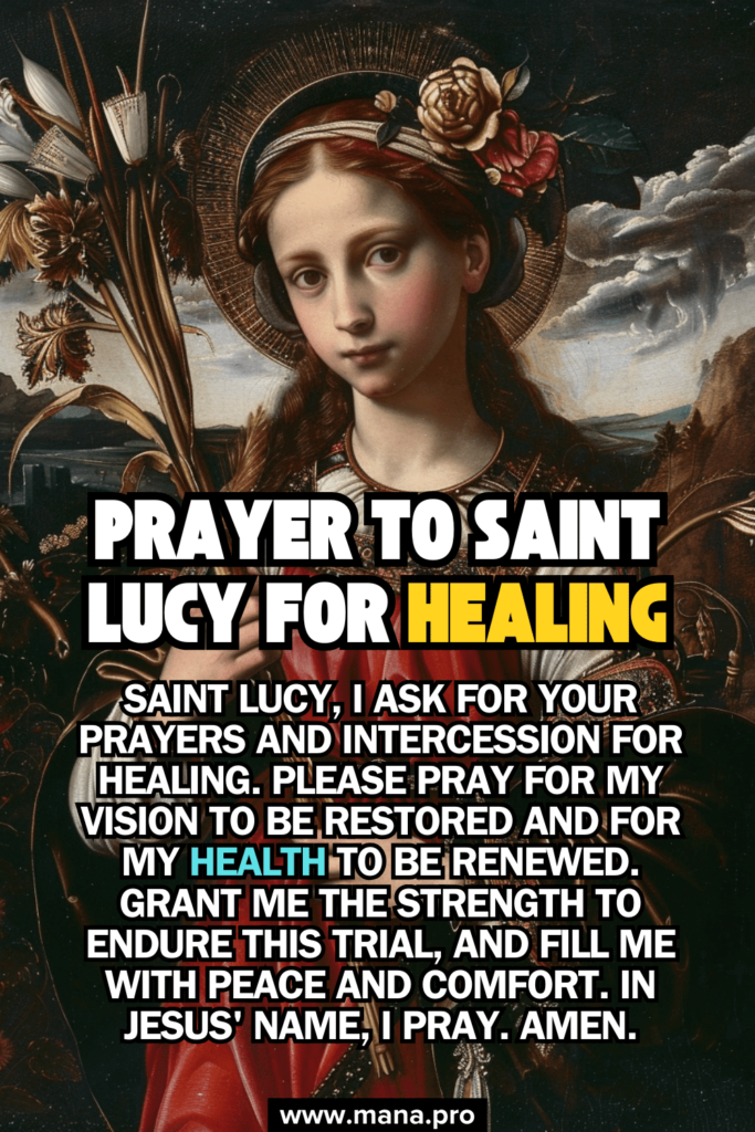 Prayer For Healing Prayer To Saint Lucy