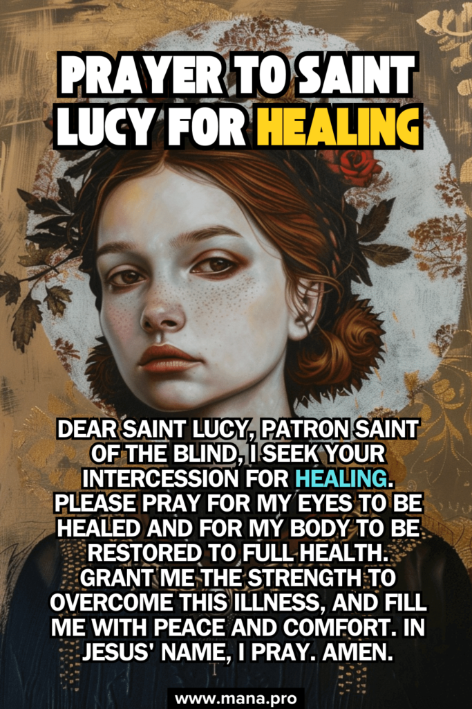 Prayer For Healing Prayer To Saint Lucy