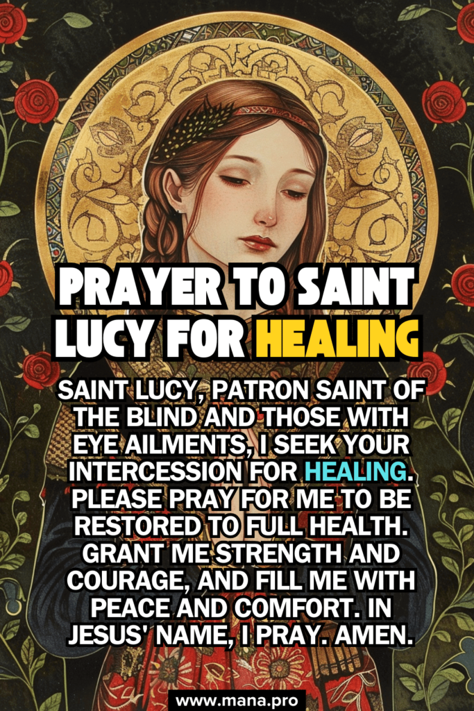 Prayer For Healing Prayer To Saint Lucy