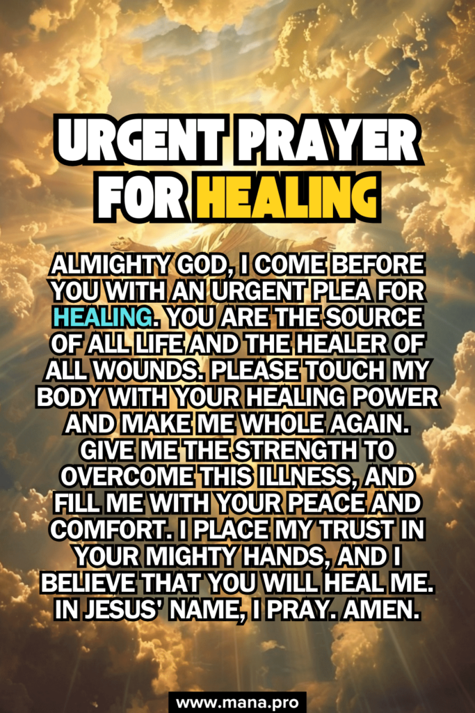 Urgent Prayer For Healing