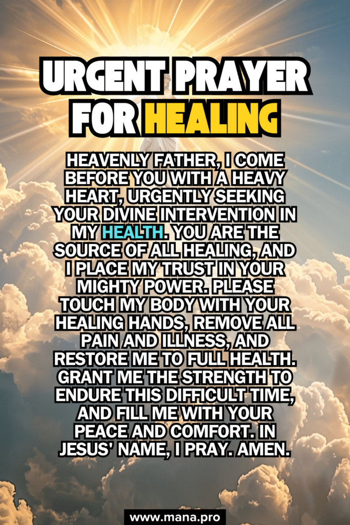 Urgent Prayer For Healing